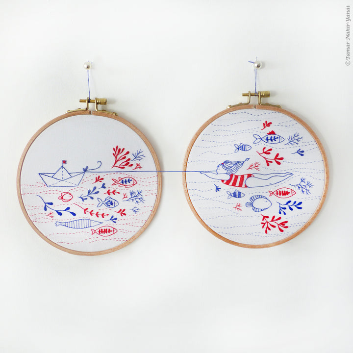 Sailing Upstream Embroidery Kit