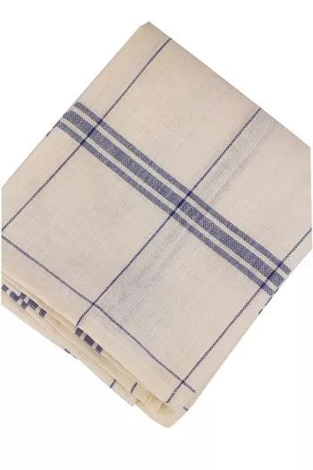 Natural French Linen Tea Towel - Blue Stripe