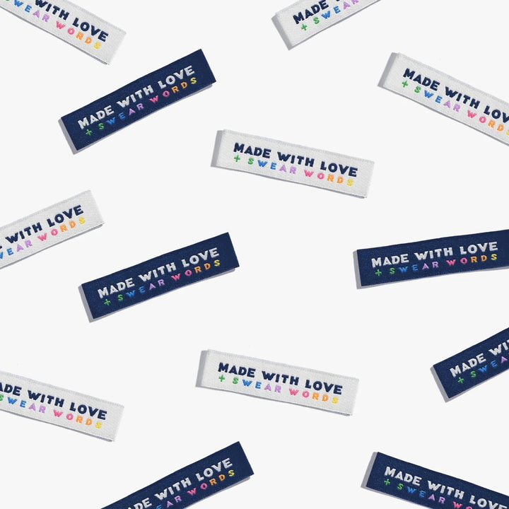 Made with LOVE and SWEAR WORDS Woven Labels