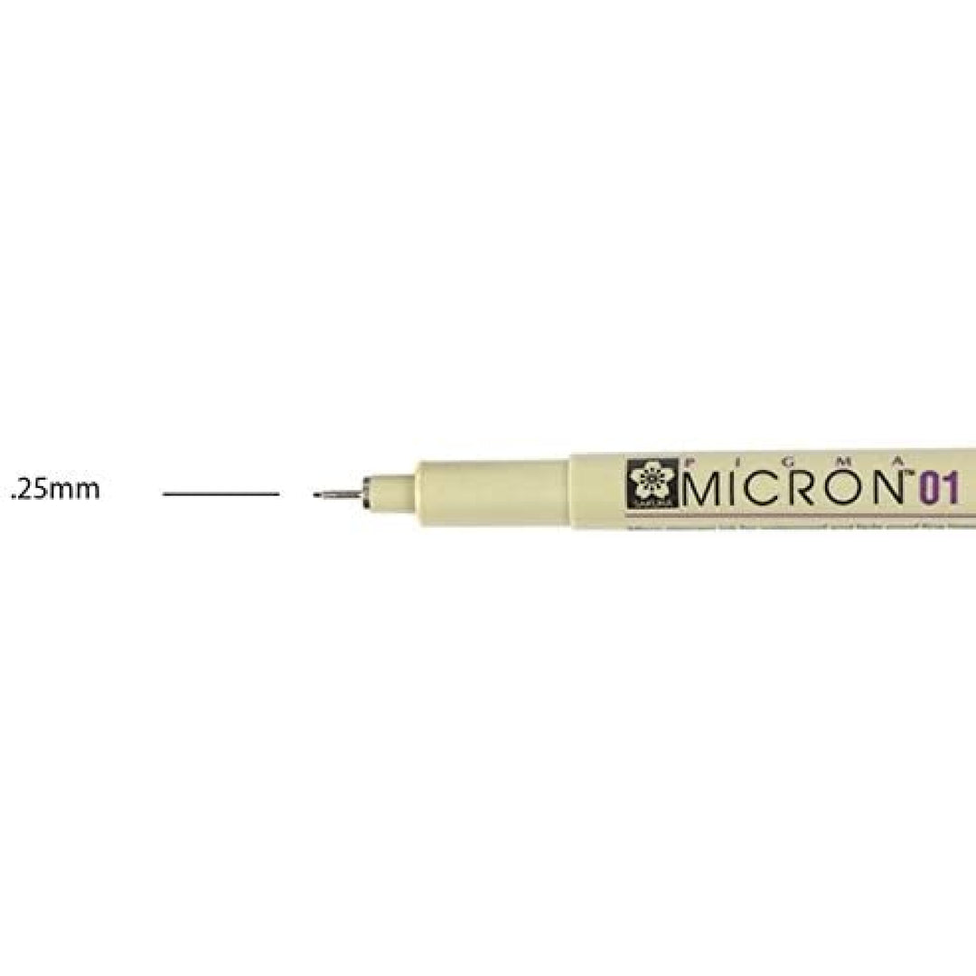 Pigma Micron Pen Black .25mm Size 01