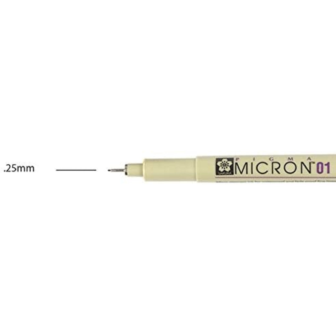 Pigma Micron Pen Black .25mm Size 01