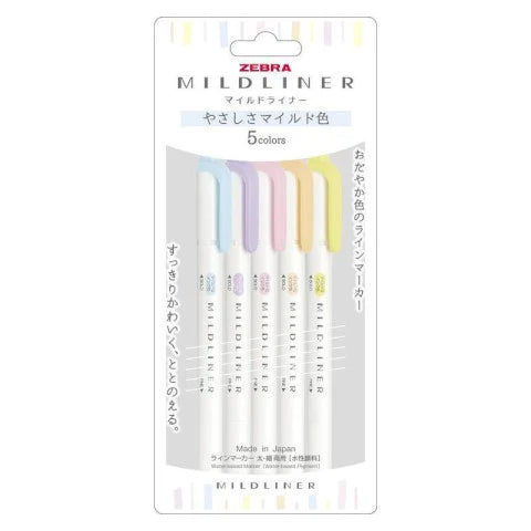 MILDLINER Dual-Tip Creative Highlighter - Light Pastel Colors