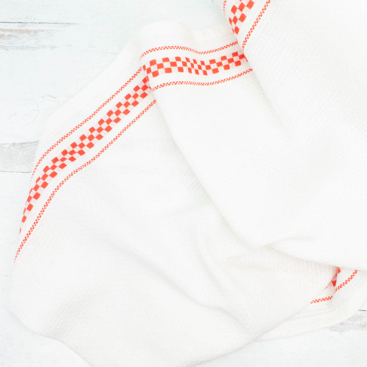 16 inch Cotton Toweling - Waffle Check in Red (MD920327)