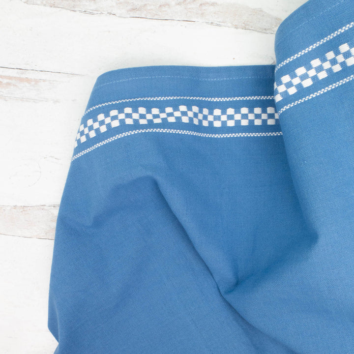 16 inch Cotton Toweling - Waffle Check in Blue (MD920331)