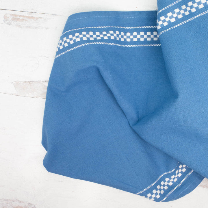 16 inch Cotton Toweling - Waffle Check in Blue (MD920331)