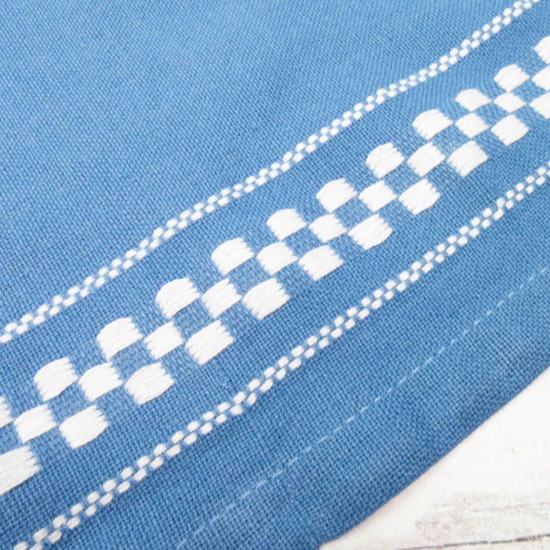 16 inch Cotton Toweling - Waffle Check in Blue (MD920331)