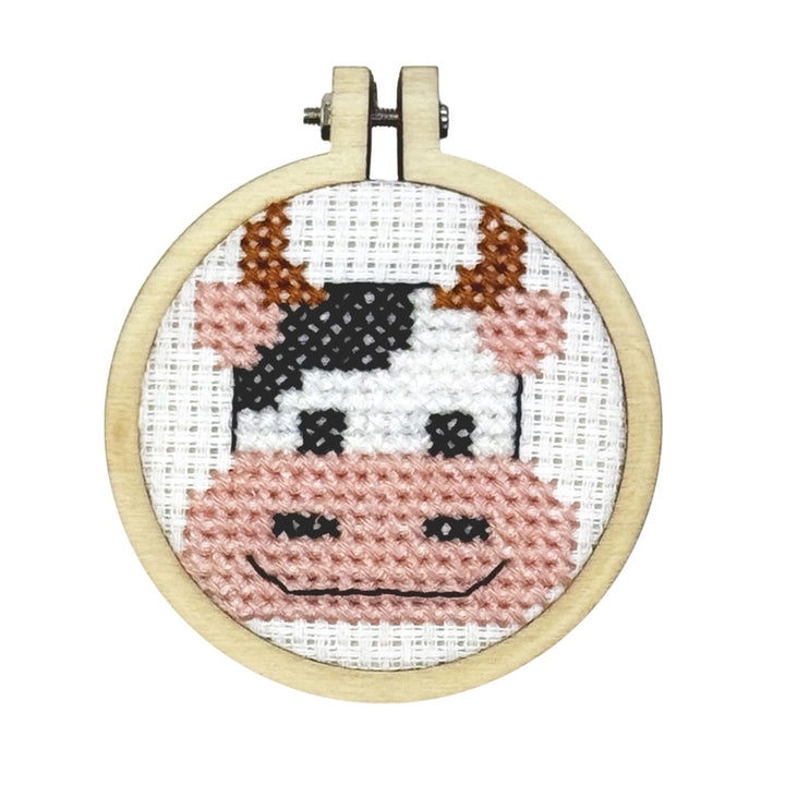 Mini Matchbox Cross Stitch Kit - Moody Cow
