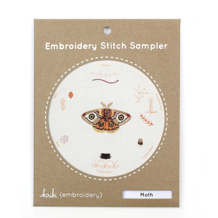 Moth Embroidery Stitch Sampler