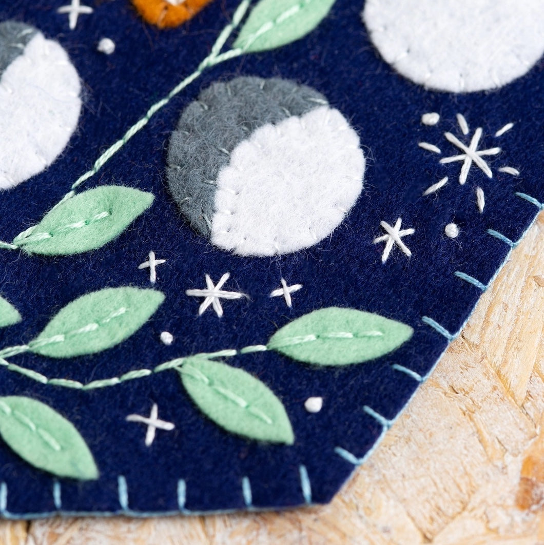 Celestial Pennant Wool Felt Embroidery Kit