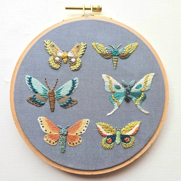 Moth Sampler Embroidery Kit