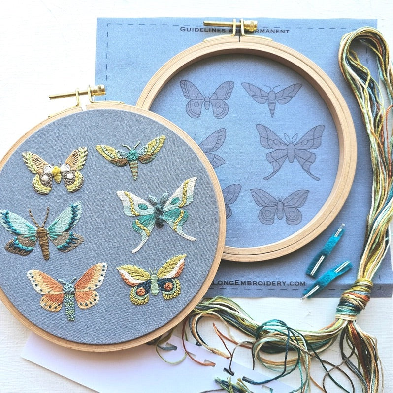 Moth Sampler Embroidery Kit