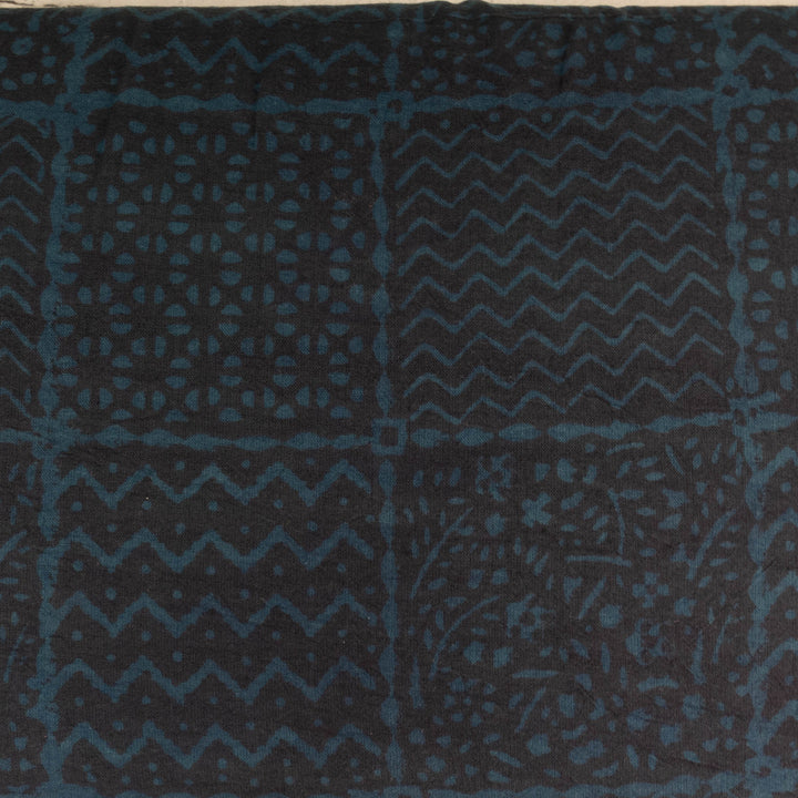 Indian Block Print Cotton Fabric - Natural Mud Dye Resist