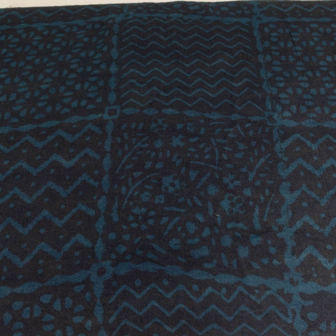 Indian Block Print Cotton Fabric - Natural Mud Dye Resist