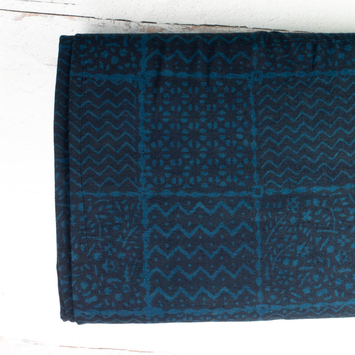 Indian Block Print Cotton Fabric - Natural Mud Dye Resist