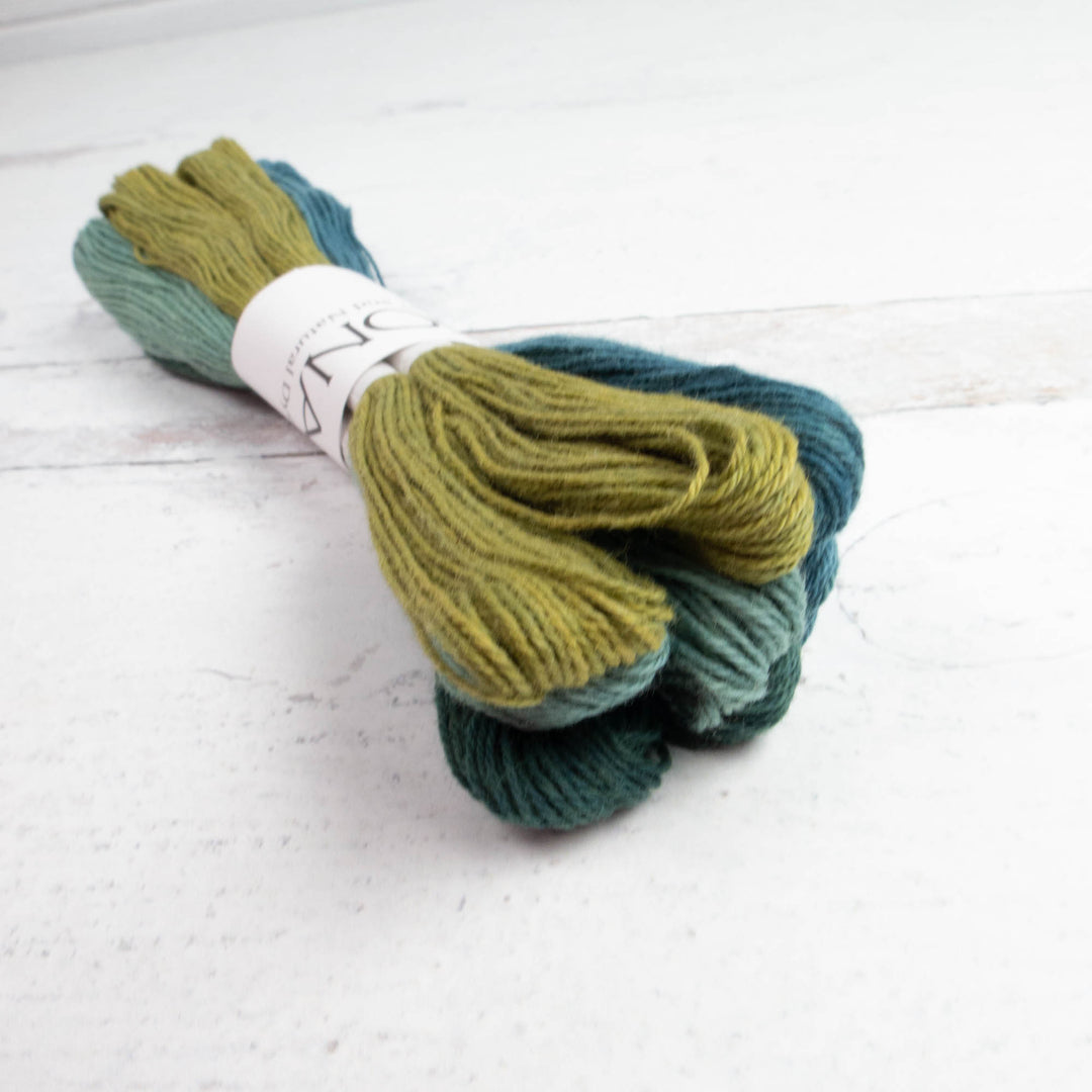 Natural Dyed Sashiko Thread Bundle - GARDEN (8 Mini-Skeins)