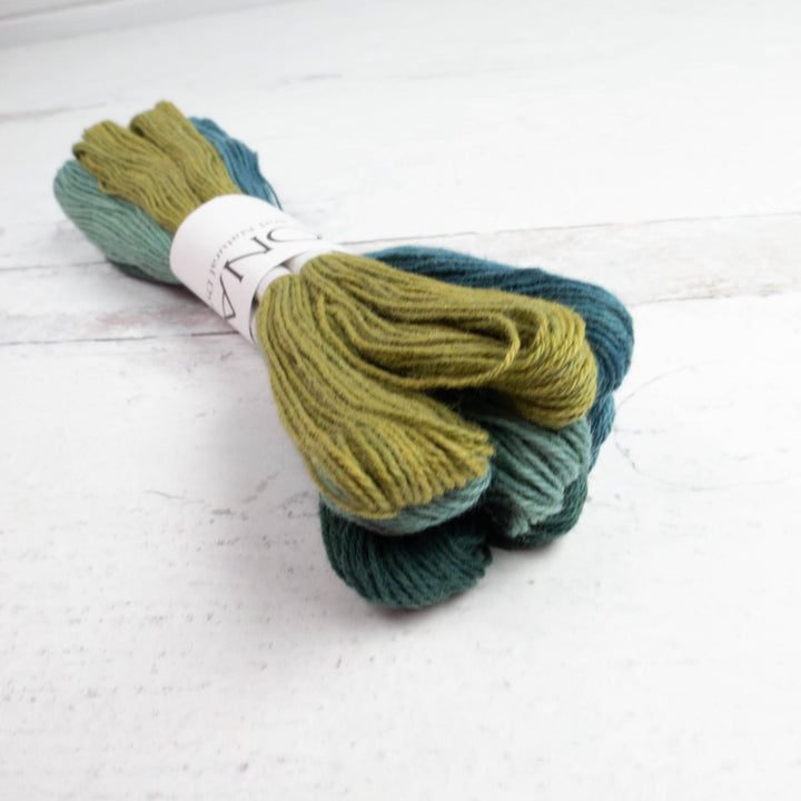 Natural Dyed Sashiko Thread Bundle - GARDEN (8 Mini-Skeins)