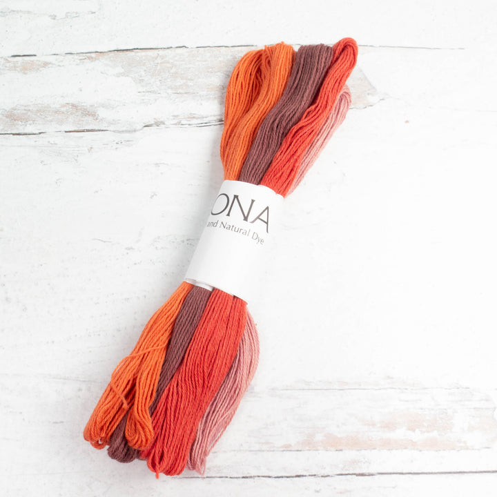 Natural Dyed Sashiko Thread Bundle - ROOTS (8 Mini-Skeins)