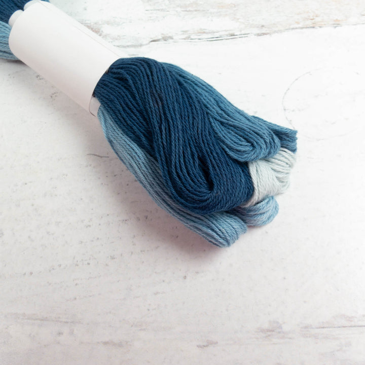 Natural Dyed Sashiko Thread Bundle - SKY (8 Mini-Skeins)