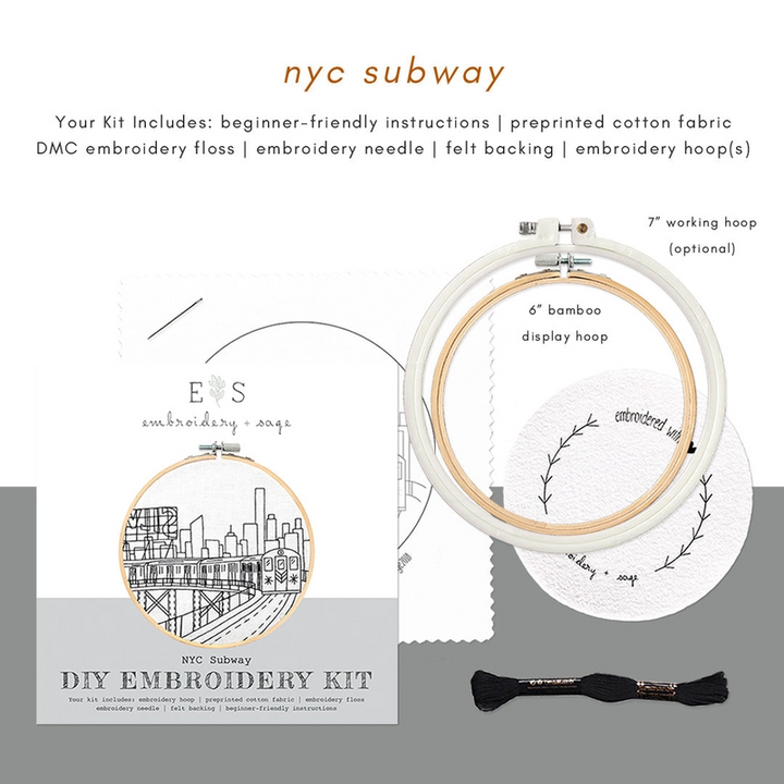 NYC Subway Embroidery Kit