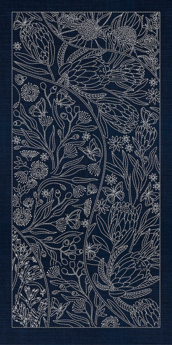 Large Sashiko Panel - Native Plants (AN08)