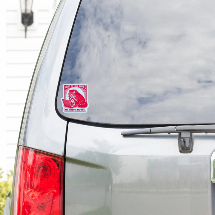 None of Your Emails Cat Vinyl Sticker