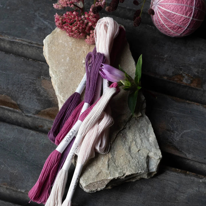 Natural Dyed Sashiko Thread Bundle - NOBLE (8 Mini-Skeins)