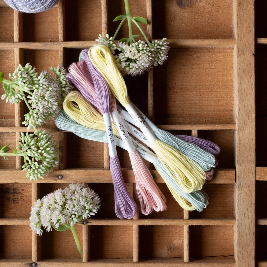 Natural Dyed Sashiko Thread Bundle - PASTEL (8 Mini-Skeins)
