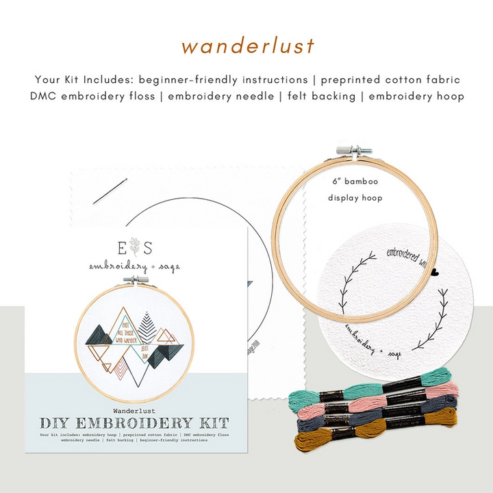 Wanderlust Embroidery Kit