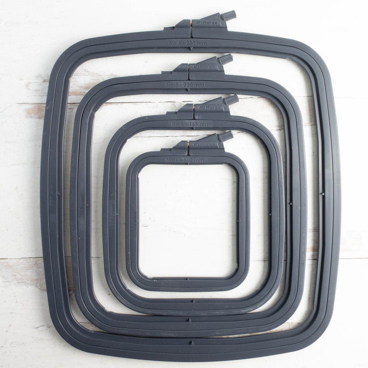 Dark Gray Square Plastic Embroidery Hoops