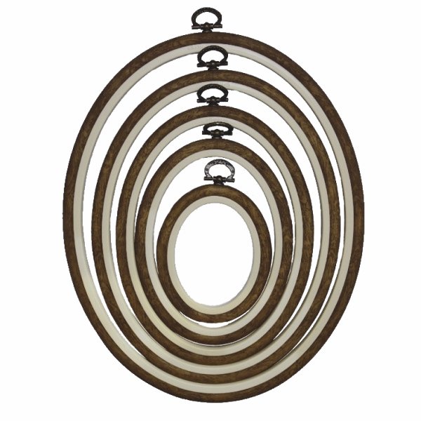 Brown Wood Grain Flexi-Hoops - Oval