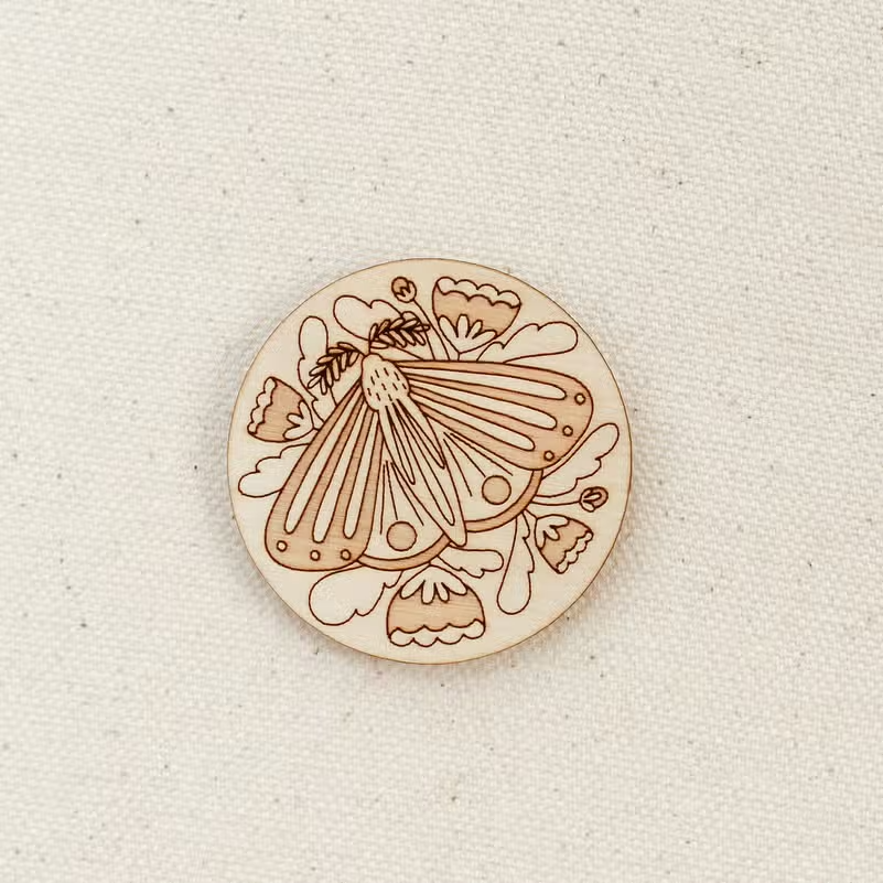 Forest Moth Wooden Needle Minder