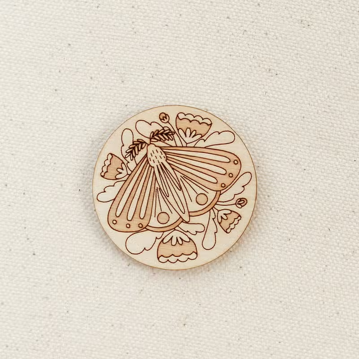 Forest Moth Wooden Needle Minder