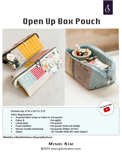 Open Up Box Pouch Paper Sewing Pattern