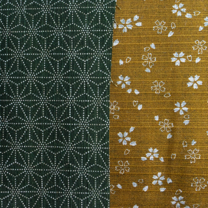 Double-Sided Cotton Dobby Fabric - Dark Gold/Forest Green (SDS3514)