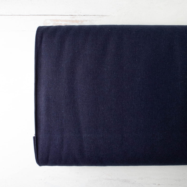 Japanese Linen Cotton (55/45) Blend Medium Weight Fabric - Dark Navy