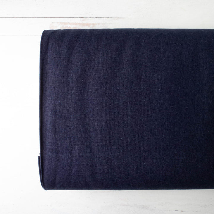 Japanese Linen Cotton (55/45) Blend Medium Weight Fabric - Dark Navy (H6001E)