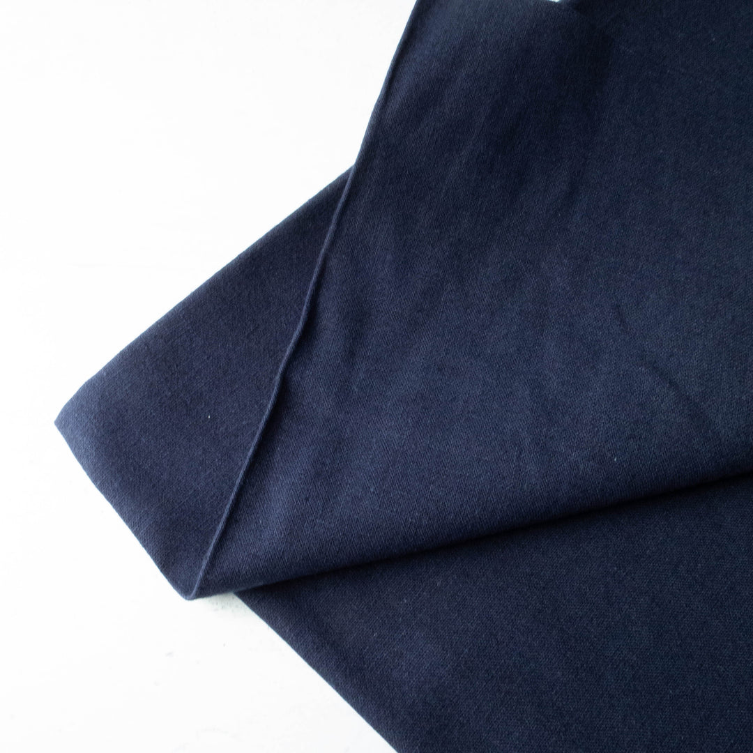 Japanese Linen Cotton (55/45) Blend Medium Weight Fabric - Dark Navy