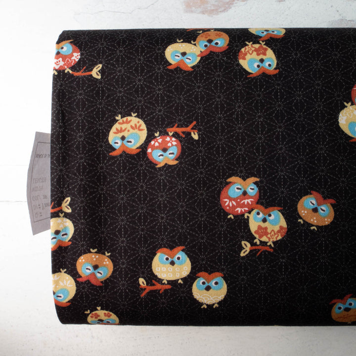 Japanese Cotton Fabric - Asa No Ha Owls (Y306028F)
