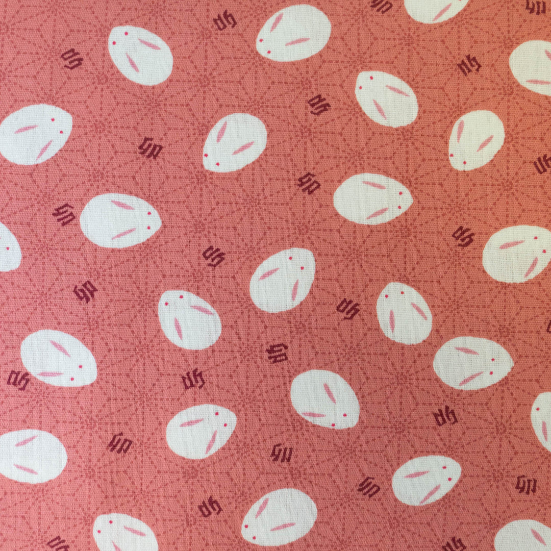 Japanese Cotton Fabric - Asa No Ha Bunnies