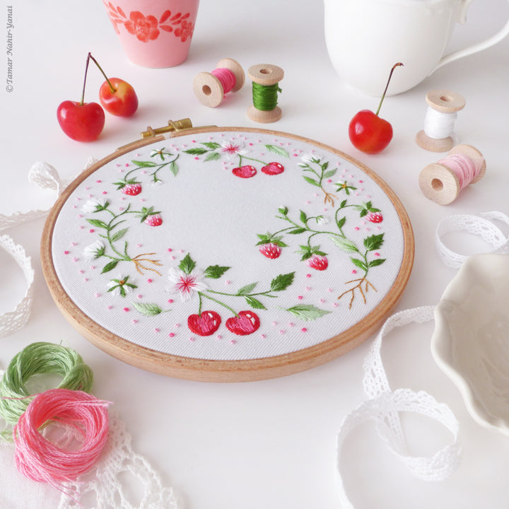 Cherries & Strawberries Embroidery Kit
