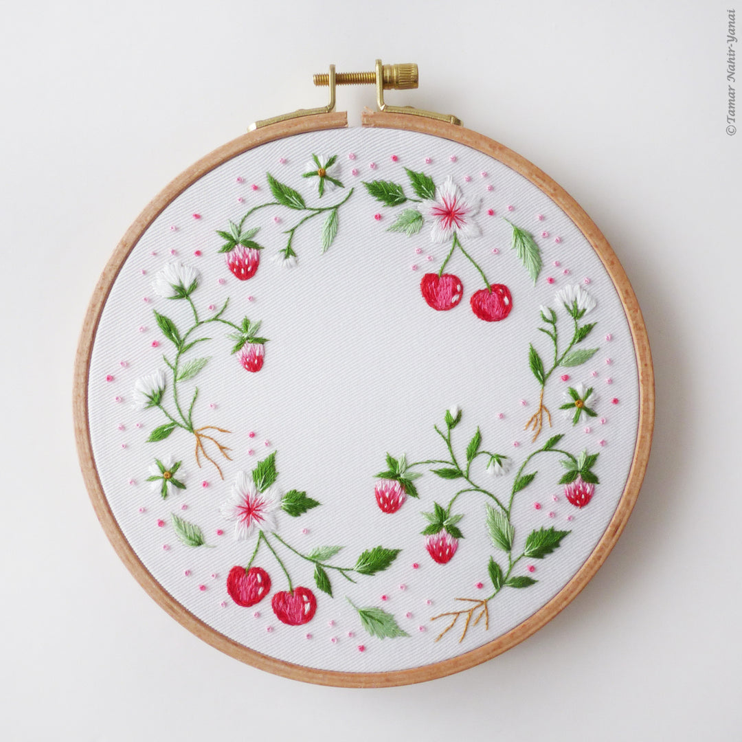Cherries & Strawberries Embroidery Kit