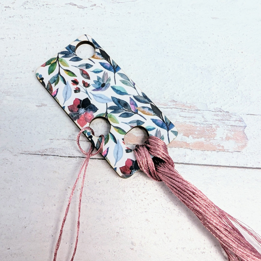 Leafy Flowers Wooden Floss Drop (6 pk)