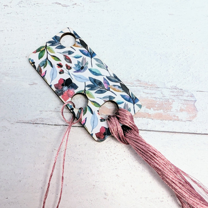 Leafy Flowers Wooden Floss Drop (6 pk)