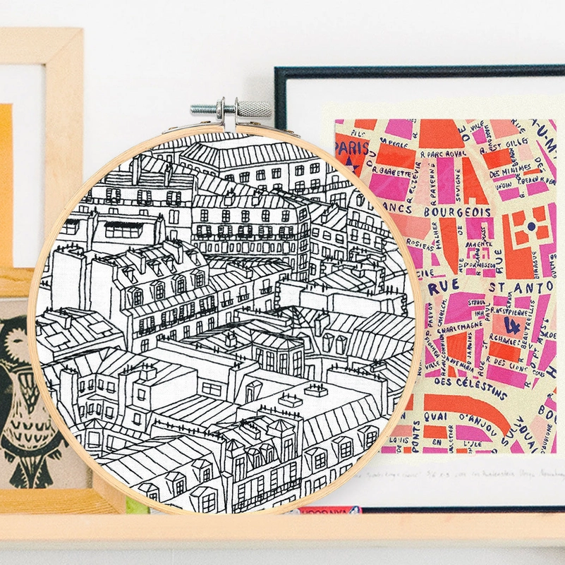 Paris Rooftops Embroidery Kit