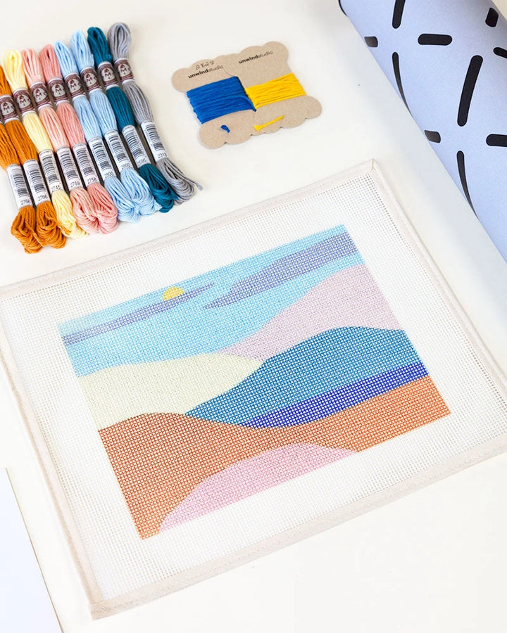 Peaceful Mountains Beginner Needlepoint Kit