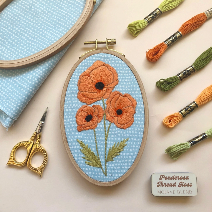 Poppies Intermediate Embroidery Kit