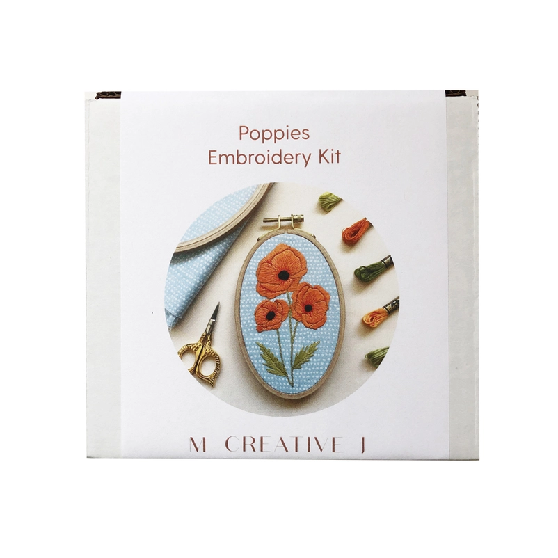 Poppies Intermediate Embroidery Kit – Snuggly Monkey