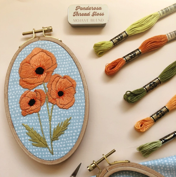 Poppies Intermediate Embroidery Kit