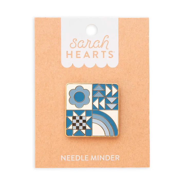 Magnetic Enamel Needle Minder - Quilt Block