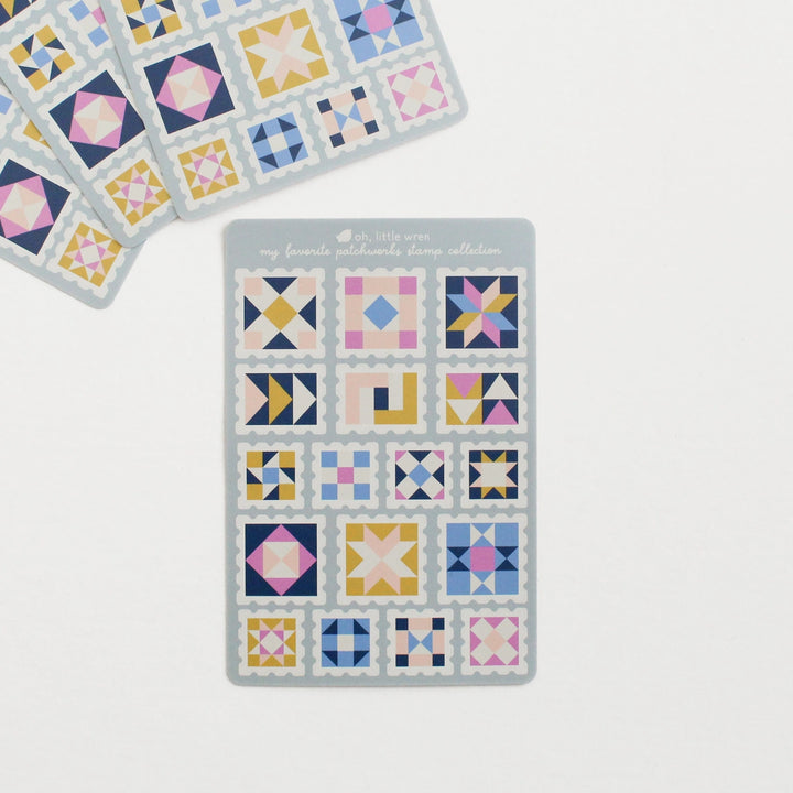 Quilt Stamp Collection Sticker Sheet